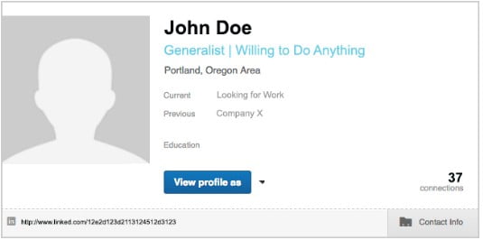 John Doe's LinkedIn Profile