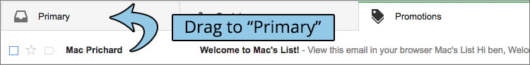 Drag from Promotions Tab to Primary Tab Drag from Promotions Tab to Primary Tab