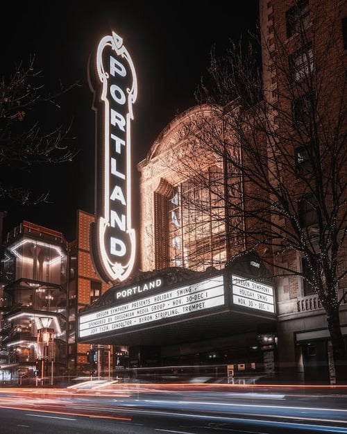 Portland at night